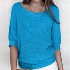Pull Femme Tricot Manches Chauve-Souris Col V Décontracté Casual - Hiverline