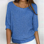 Pull Femme Tricot Manches Chauve-Souris Col V Décontracté Casual - Hiverline