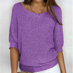 Pull Femme Tricot Manches Chauve-Souris Col V Décontracté Casual - Hiverline