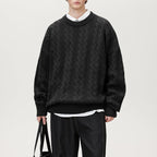 Pull Homme Torsadé Col Rond Oversize Manches Longues - Hiverline