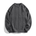 Pull Homme Torsadé Col Rond Oversize Manches Longues - Hiverline