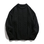 Pull Homme Torsadé Col Rond Oversize Manches Longues - Hiverline
