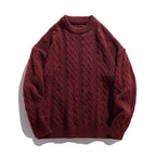 Pull Homme Torsadé Col Rond Oversize Manches Longues - Hiverline
