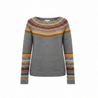 Pull Jacquard Norvégien Femme Fair Isle Col Rond Hiver Casual - Hiverline