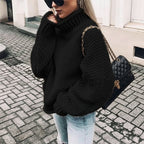 Pull Oversize Col Roulé Femme Tricoté Épais Casual Automne Hiver - Hiverline