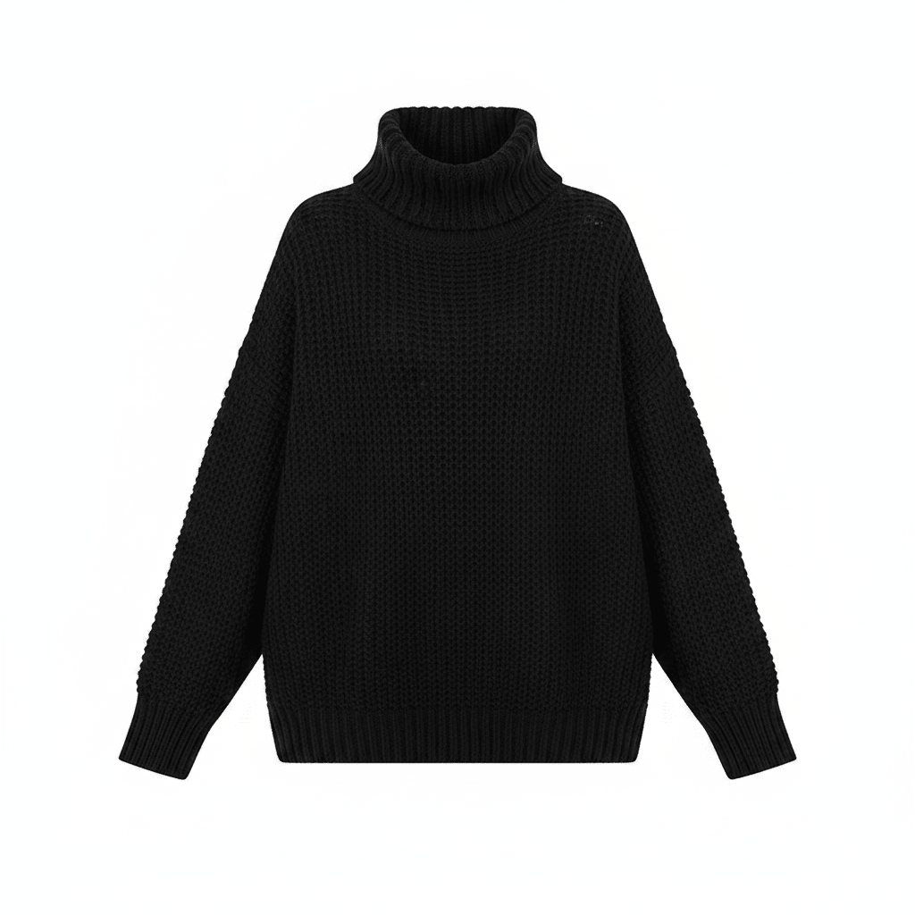 Pull Oversize Col Roulé Femme Tricoté Épais Casual Automne Hiver - Hiverline