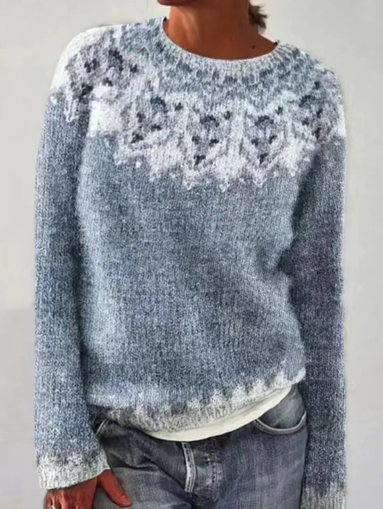Pull Tricoté Femme Col Bateau Rayures Multicolores Rétro Oversize Manches Longues - Hiverline