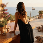 Robe Femme Dos Nu Longue Soirée Estivale Bretelles Fines Décontractée - Hiverline