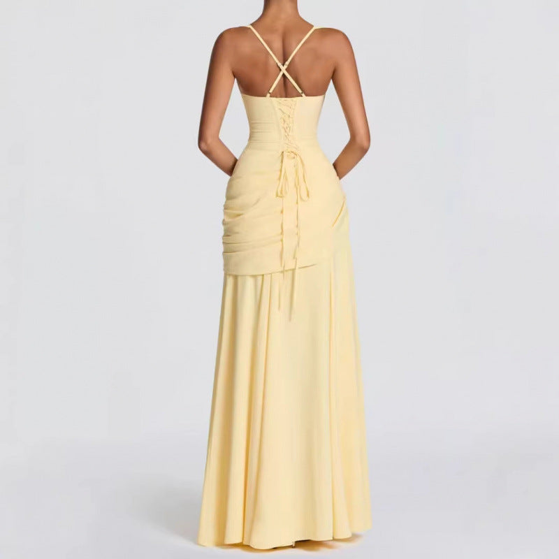 Robe Longue Femme Bustier Sans Bretelles Fente Latérale Soirée Mariage Gala Cocktail Bal de Promo - Hiverline