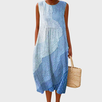 Robe Midi Sans Manches à Carreaux Femme Décontractée Été Plage - Hiverline