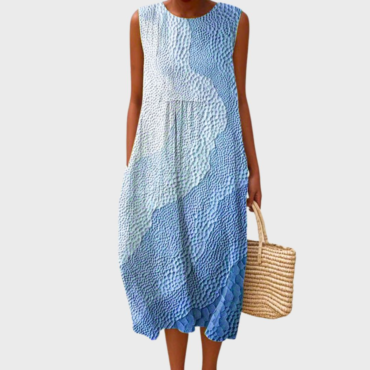 Robe Midi Sans Manches à Carreaux Femme Décontractée Été Plage - Hiverline