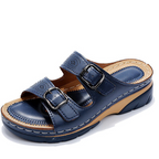 Sandales Compensées à Enfiler Femme Double Bride à Boucle Plateforme Casual Été Marche - Hiverline