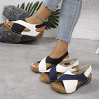 Sandales Compensées Femme Bout Ouvert Confort Casual Été Voyage - Hiverline