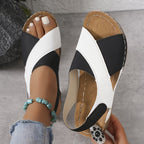 Sandales Compensées Femme Bout Ouvert Confort Casual Été Voyage - Hiverline
