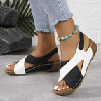 Sandales Compensées Femme Bout Ouvert Confort Casual Été Voyage - Hiverline