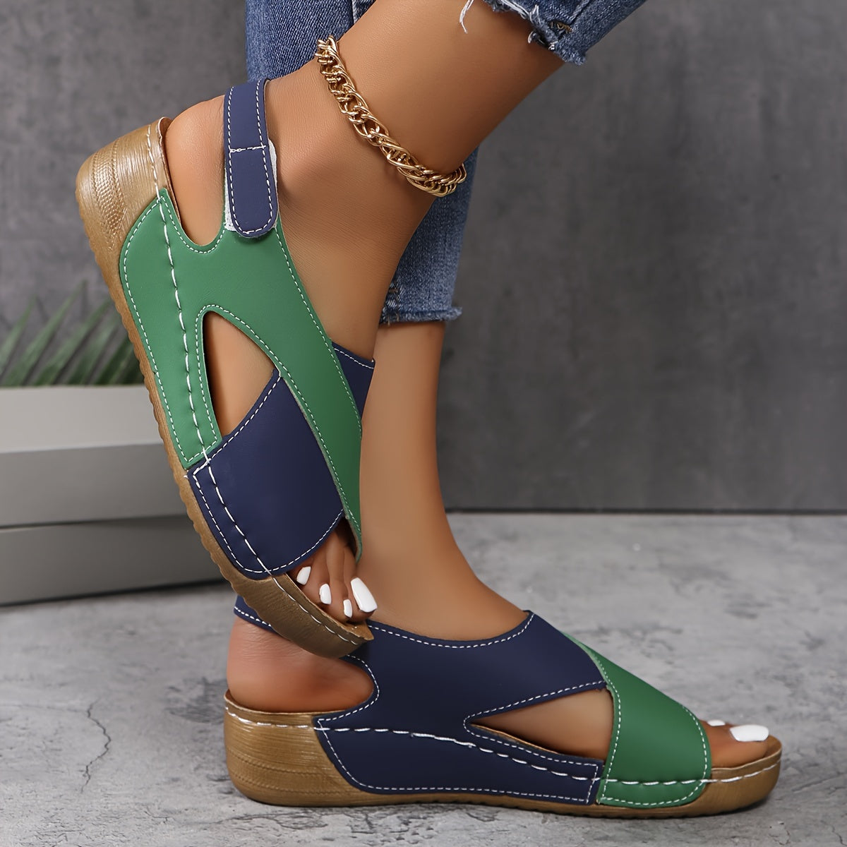 Sandales Compensées Femme Bout Ouvert Confort Casual Été Voyage - Hiverline