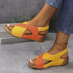 Sandales Compensées Femme Bout Ouvert Confort Casual Été Voyage - Hiverline