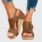 Sandales Compensées Femme Semelle Rembourrée Boucle Réglable Casual Été - Hiverline