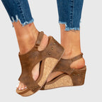Sandales Compensées Femme Semelle Rembourrée Boucle Réglable Casual Été - Hiverline