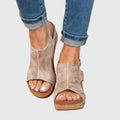 Sandales Compensées Femme Semelle Rembourrée Boucle Réglable Casual Été - Hiverline