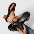Sandales Compensées Femme Slip-On Lanière Croisée Bout Ouvert Casual Été - Hiverline