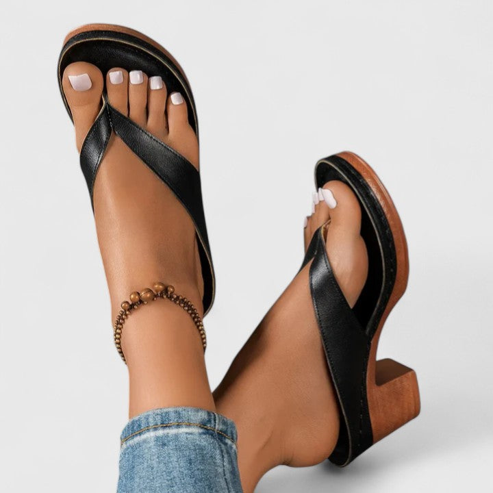 Sandales Compensées Femme Slip-On Lanière Croisée Bout Ouvert Casual Été - Hiverline