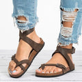 Sandales Femme Lanières Croisées Boucle Confort Été Vacances Casual - Hiverline