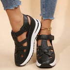 Sandales Femme Plateforme Compensée Velcro Bout Fermé Casual Été - Hiverline