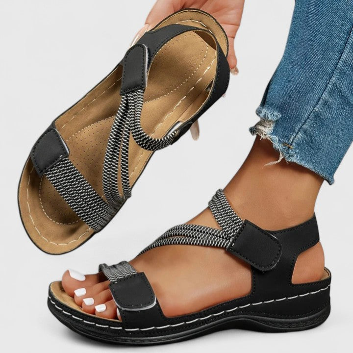 Sandales Femme Scratch Confort Compensées Légères Casual Été - Hiverline