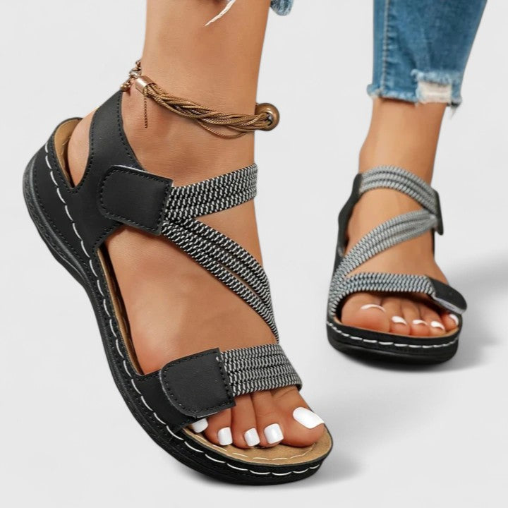 Sandales Femme Scratch Confort Compensées Légères Casual Été - Hiverline
