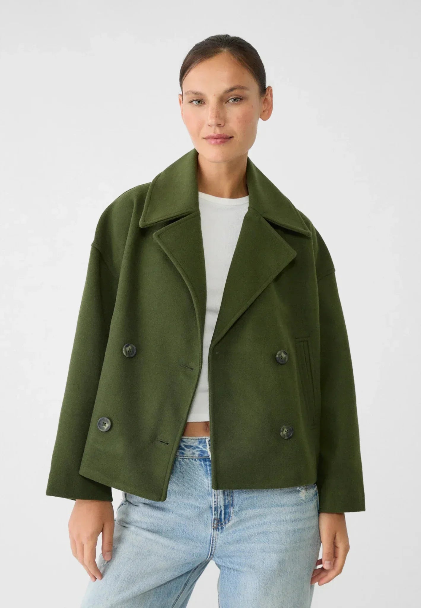 Veste Courte Femme à Double Boutonnage Avec Col à Revers - Heidi