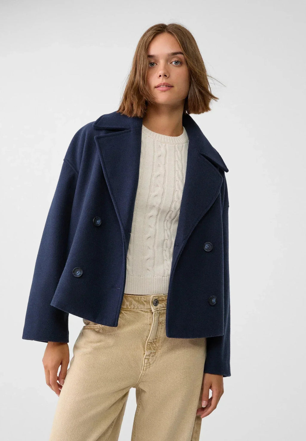 Veste Courte Femme à Double Boutonnage Avec Col à Revers - Heidi