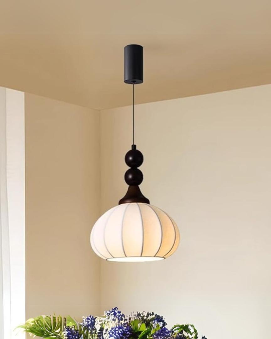 Plafonnier Suspension LED en Soie Tricolore | Hauteur Ajustable