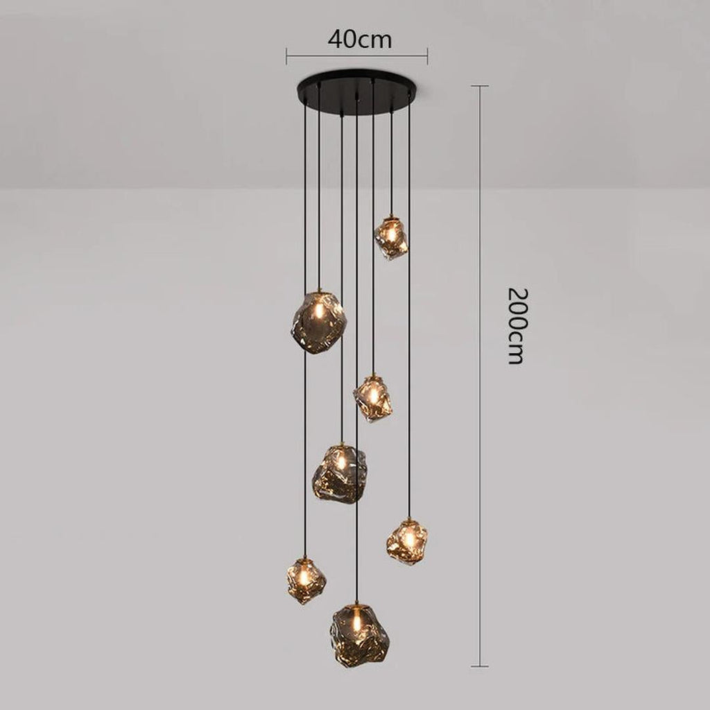 Chandelier Nordique pour Escaliers | Éclairage Contemporain pour Villas