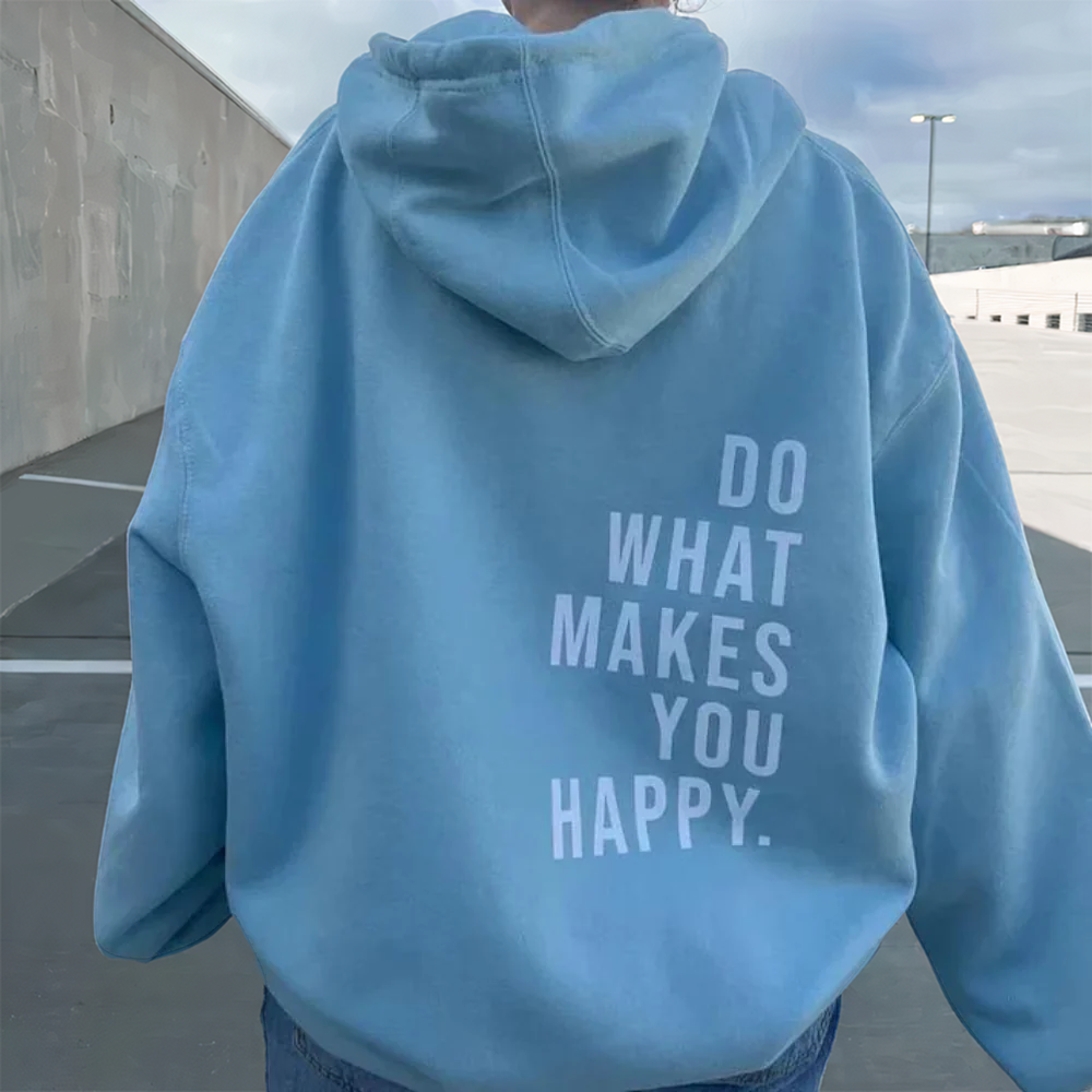 Sweat à Capuche Oversize Femme Long Imprimé Casual Streetwear Hiver - Hiverline