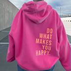 Sweat à Capuche Oversize Femme Long Imprimé Casual Streetwear Hiver - Hiverline