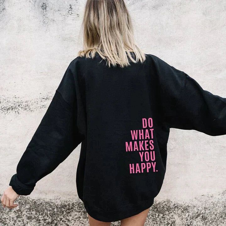Sweat à Capuche Oversize Femme Long Imprimé Casual Streetwear Hiver - Hiverline