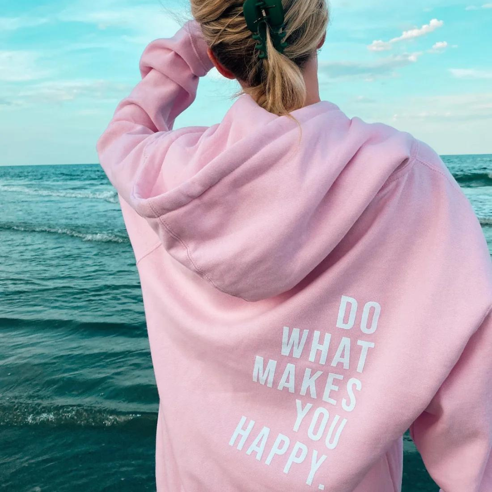 Sweat à Capuche Oversize Femme Long Imprimé Casual Streetwear Hiver - Hiverline