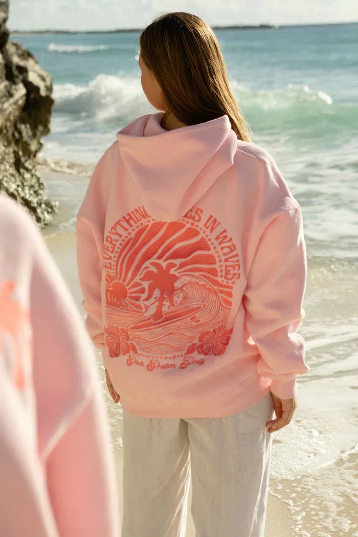 Sweat à Capuche Unisexe Imprimé Vagues Surf Casual Streetwear - Hiverline