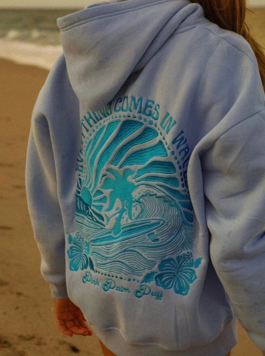 Sweat à Capuche Unisexe Imprimé Vagues Surf Casual Streetwear - Hiverline