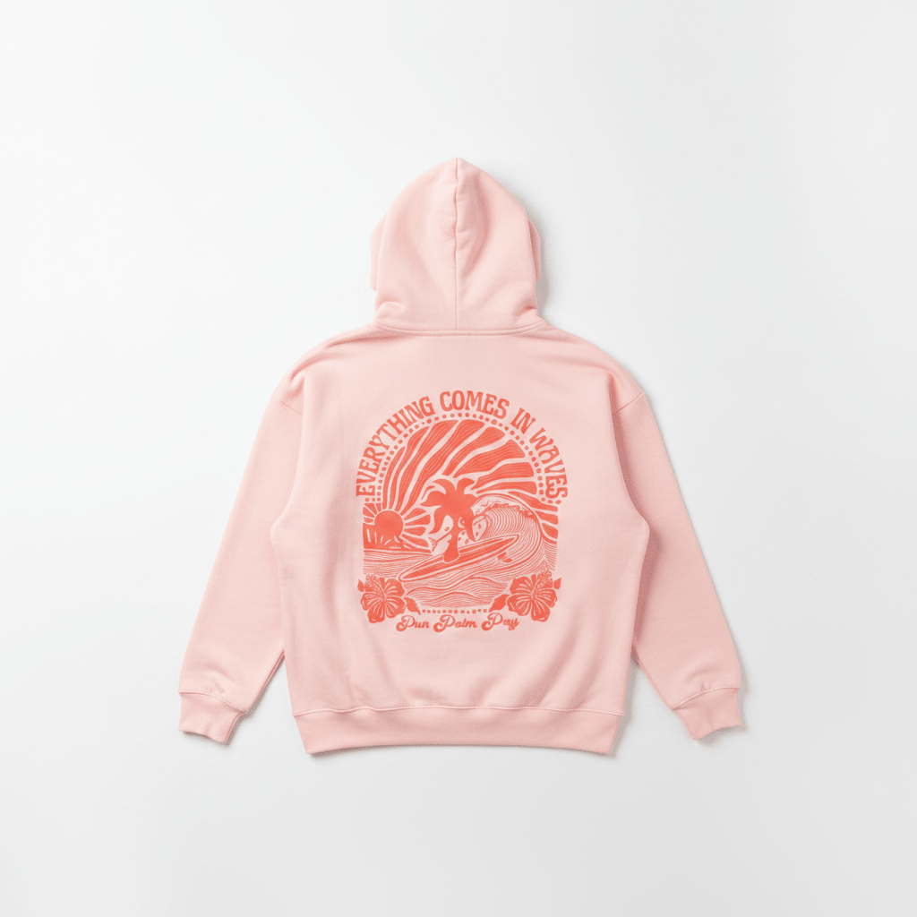Sweat à Capuche Unisexe Imprimé Vagues Surf Casual Streetwear - Hiverline