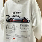 Sweat à Capuche Unisexe Imprimé Voiture de Sport Porsche 911 GT3 RS Streetwear Casual - Hiverline