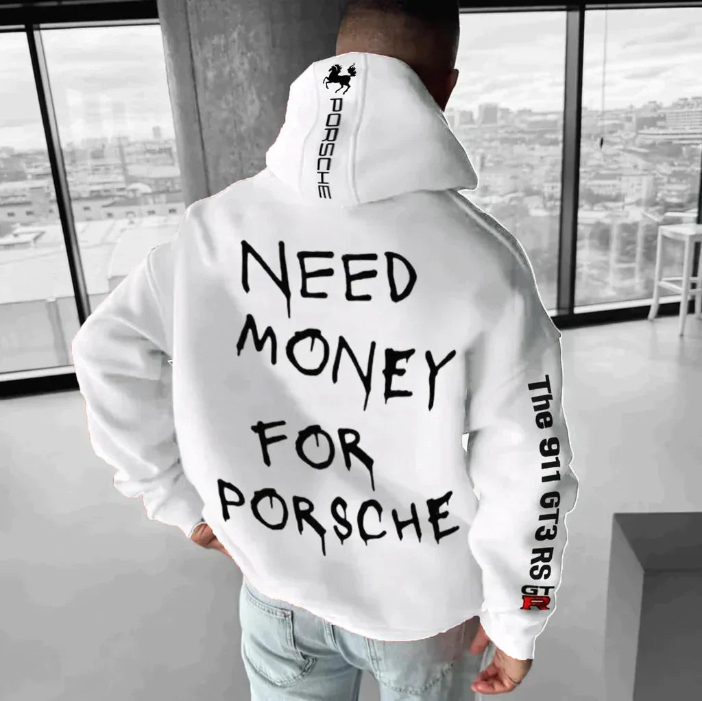 Sweat à Capuche Unisexe Imprimé Voiture de Sport Porsche 911 GT3 RS Streetwear Casual - Hiverline