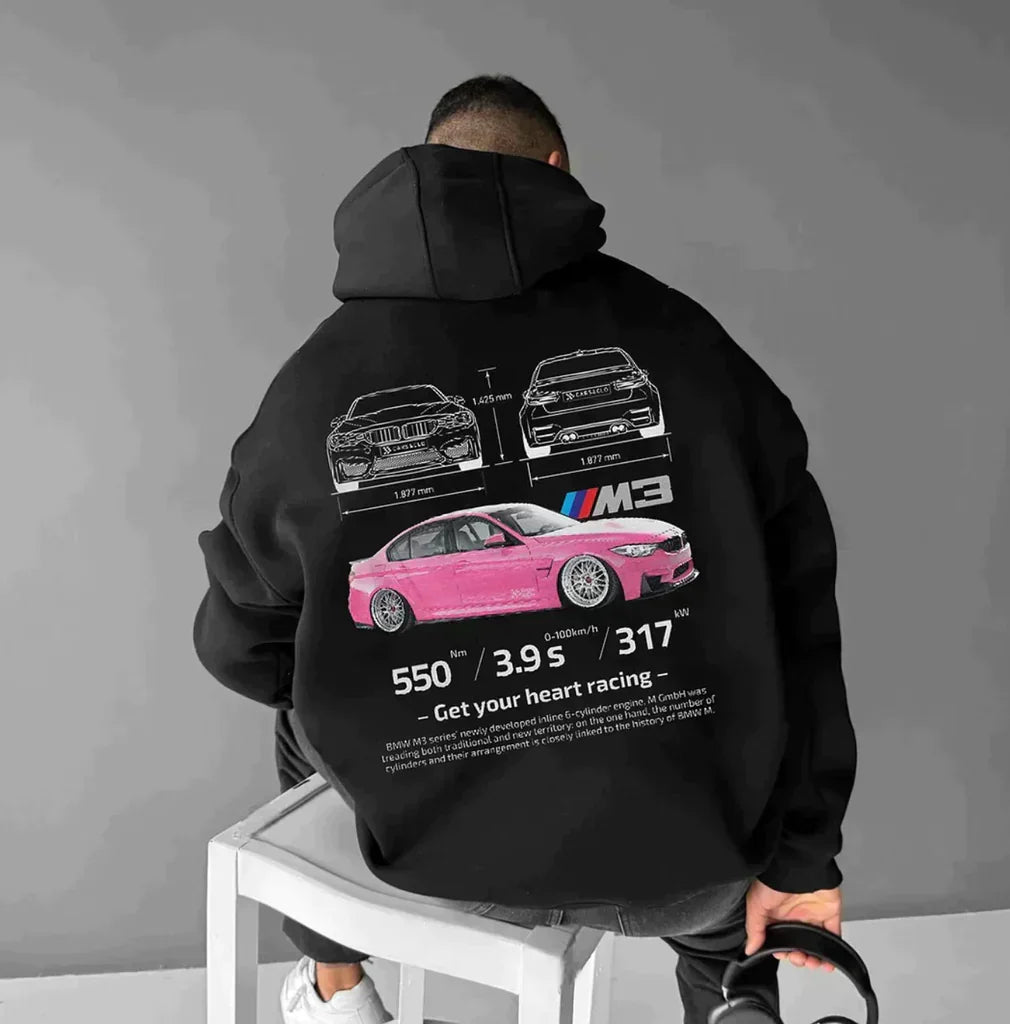 Sweat à Capuche Unisexe Imprimé Voiture de Sport Porsche 911 GT3 RS Streetwear Casual - Hiverline