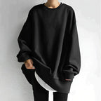 Sweat Femme Oversize Col Rond Long Pull Décontracté Casual Quotidien - Hiverline