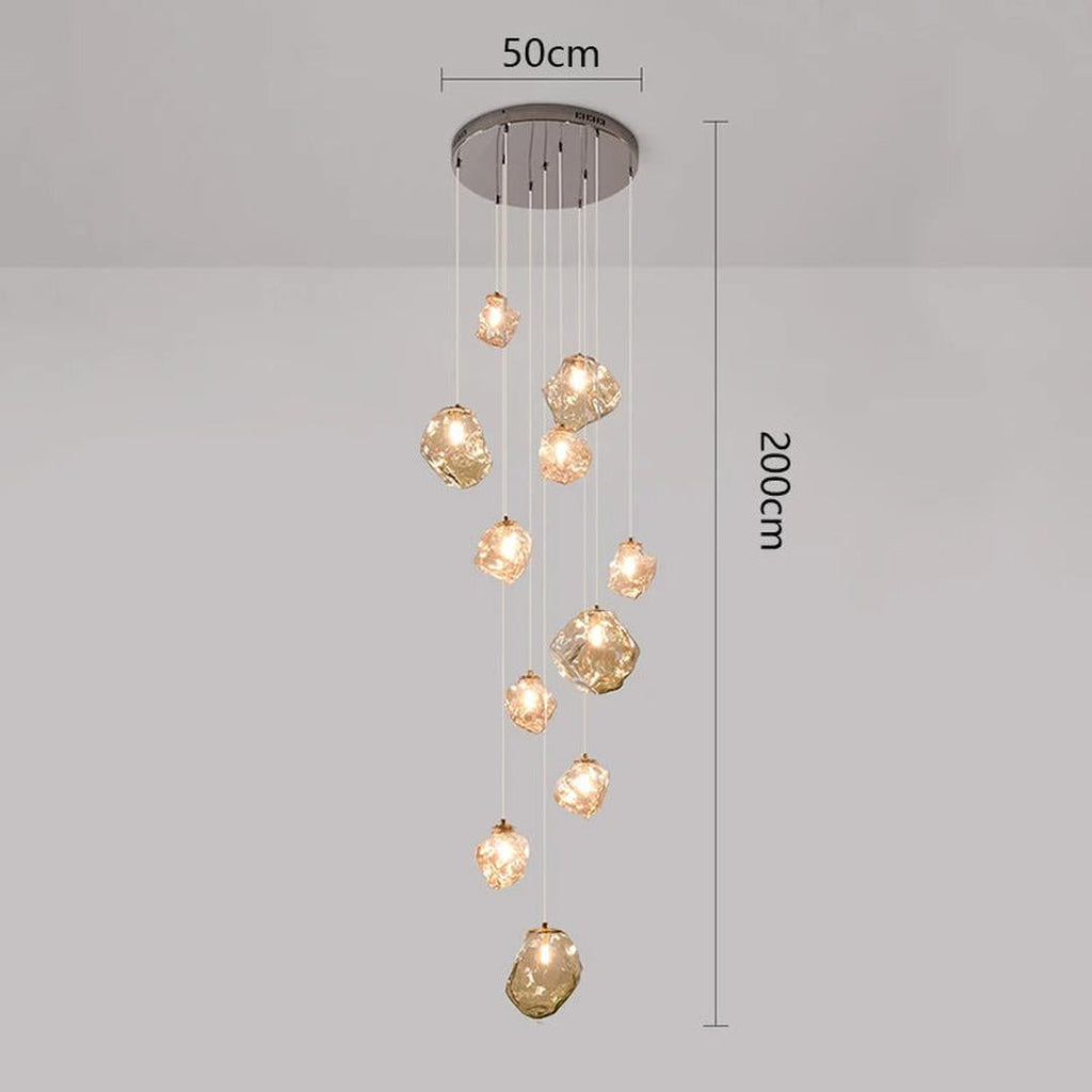 Chandelier Nordique pour Escaliers | Éclairage Contemporain pour Villas