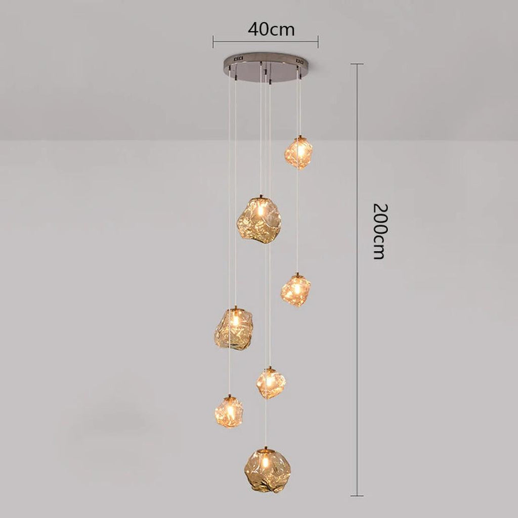 Chandelier Nordique pour Escaliers | Éclairage Contemporain pour Villas