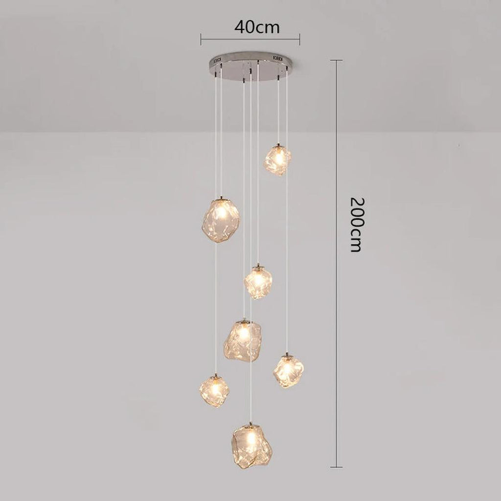 Chandelier Nordique pour Escaliers | Éclairage Contemporain pour Villas
