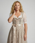 Abito tradizionale Dirndl da donna con corsetto allacciato, camicetta in pizzo di cotone, costume bavarese Oktoberfest – Heidi