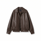 Veste en Cuir PU Femme Coupe Oversize Bomber Casual Automne Hiver - Hiverline